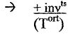 Arrow pointing right to + inv superscript ts above the line and (T superscript ort) below the line